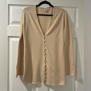 2/$20 Princess Polly tan cardigan with pearl buttons